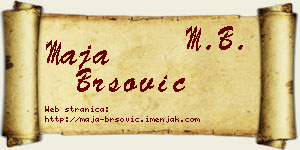 Maja Bršović vizit kartica